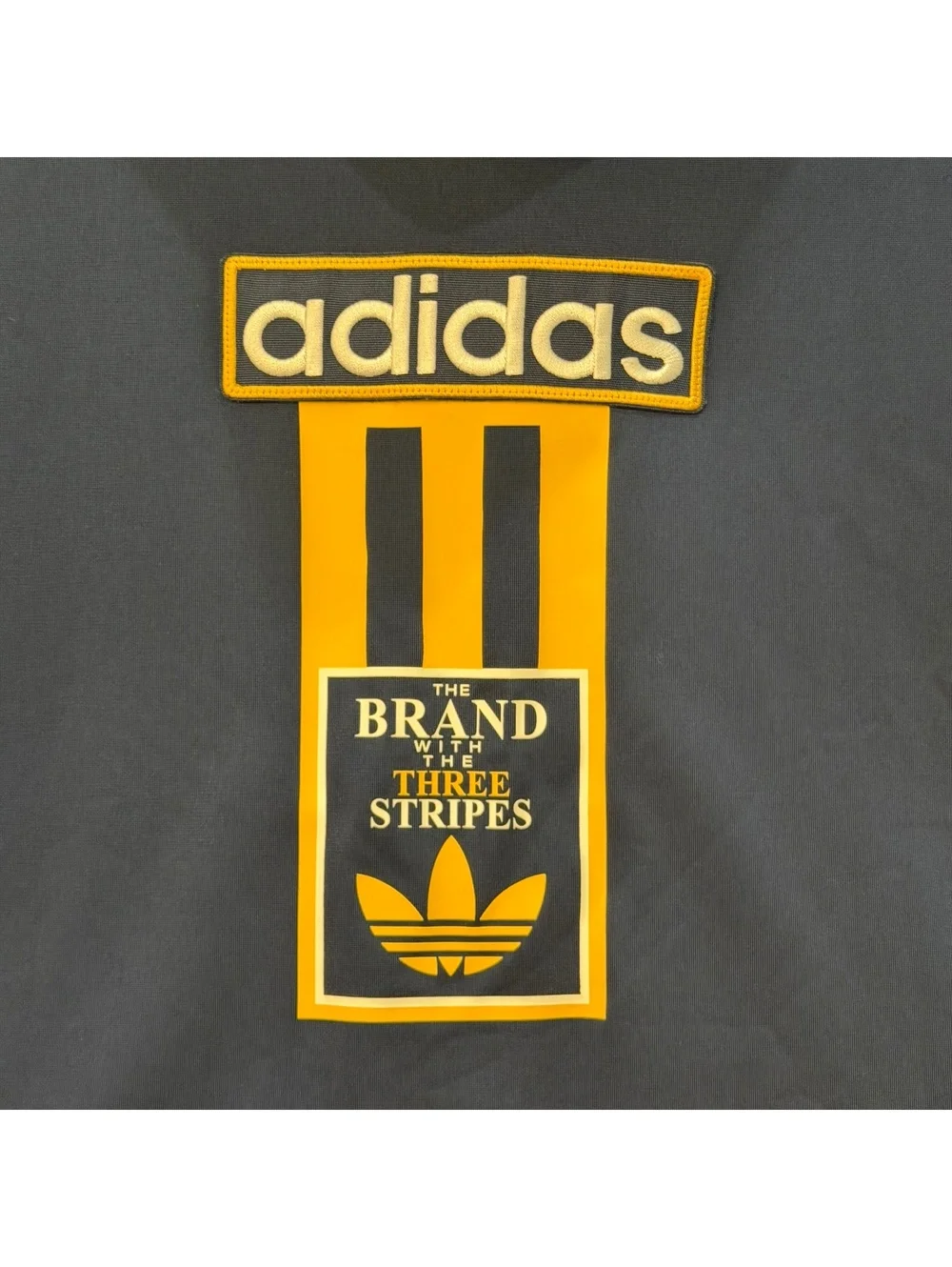 Adidas Adibreak Full Zip Hoodie Side Snap Men's XL Navy Yellow White 3 Stripes
